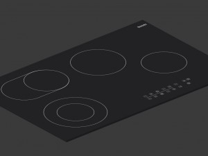 black electric ceramic hob - low poly 3D Модель