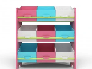 3d kids storage box shelf system -girls 3D Model
