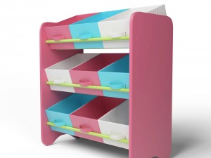 3d kids storage box shelf system -girls 3Dモデル