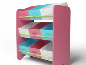 3d kids storage box shelf system -girls 3D Model