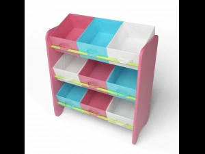 3d kids storage box shelf system -girls 3D Model
