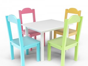 kids table and chairs set Modèle 3D