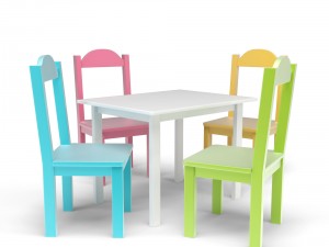 kids table and chairs set Modèle 3D