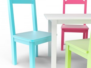kids table and chairs set Modèle 3D