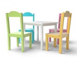 kids table and chairs set Modèle 3D
