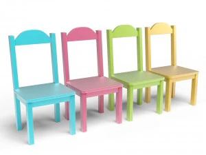 kids table and chairs set 3D Model