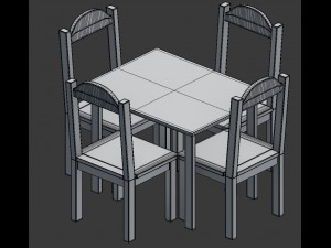 kids table and chairs set Modèle 3D