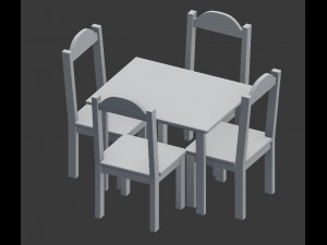 kids table and chairs set Modèle 3D