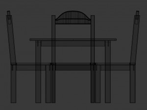 kids table and chairs set Modèle 3D
