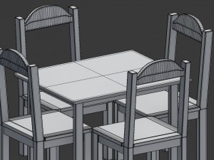 kids table and chairs set Modèle 3D