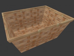 3d wood basket decoration model Modello 3D