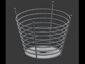 chrome wire fruit basket Modello 3D