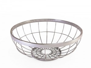 round wire grid fruit basket without fruits model 3Dモデル