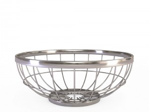 round wire grid fruit basket without fruits model 3D मॉडल