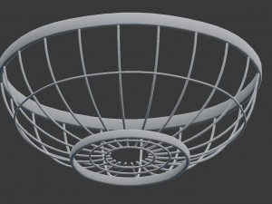 round wire grid fruit basket without fruits model 3D मॉडल