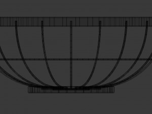 round wire grid fruit basket without fruits model 3D मॉडल