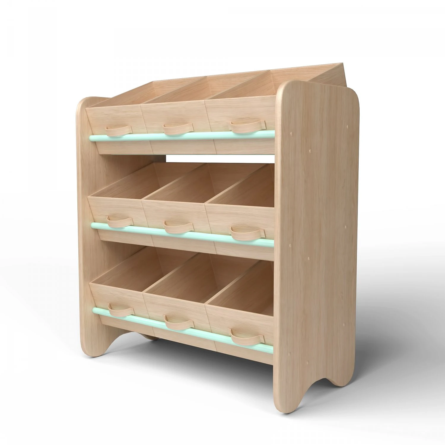 3d wood storage box shelf system 3D Model .c4d .max .obj .3ds .fbx .stl .blend