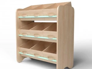 3d wood storage box shelf system 3D Model
