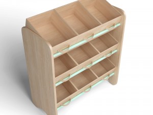 3d wood storage box shelf system 3D Model