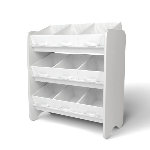 white storage box shelf system 3D Model .c4d .max .obj .3ds .fbx .stl .blend 
