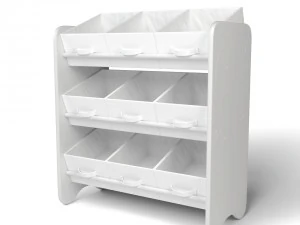 white storage box shelf system 3D Model