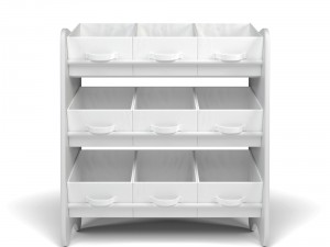 white storage box shelf system 3D Model