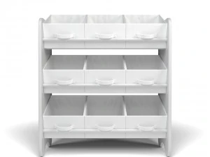 white storage box shelf system 3D Model