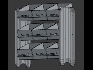 white storage box shelf system 3D Model
