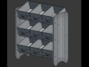 white storage box shelf system 3D Model