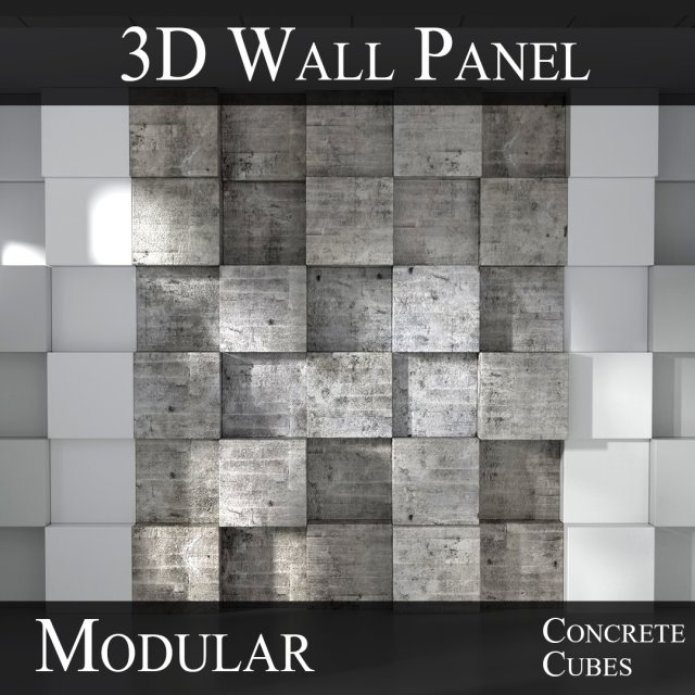 3d modular 3d feature wall panels cubes model 3D Model .c4d .max .obj .3ds .fbx .stl .blend 