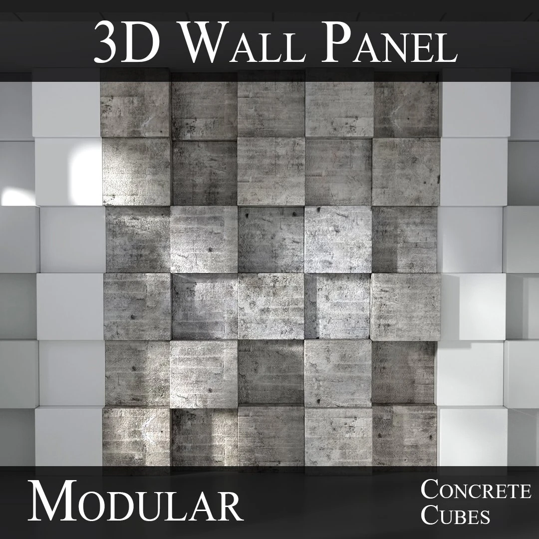 3d modular 3d feature wall panels cubes model 3D Model .c4d .max .obj .3ds .fbx .stl .blend 
