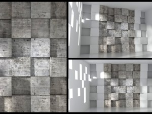 3d modular 3d feature wall panels cubes model 3D Model