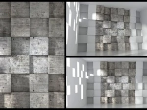 3d modular 3d feature wall panels cubes model 3D Model