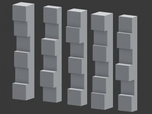 3d modular 3d feature wall panels cubes model 3D Model