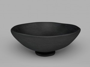 modern table decoration - dark clay bowl Modèle 3D