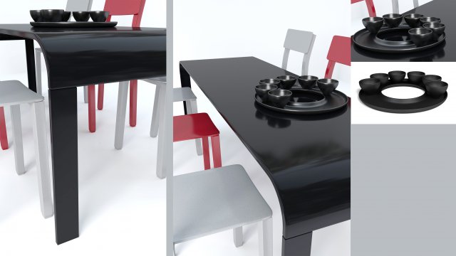 3d modern dining table model 3D Модель .c4d .max .obj .3ds .fbx .stl .blend 