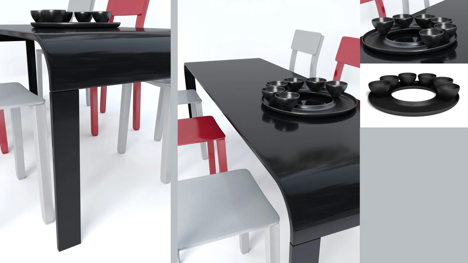 3d modern dining table model 3D Model .c4d .max .obj .3ds .fbx .stl .blend 
