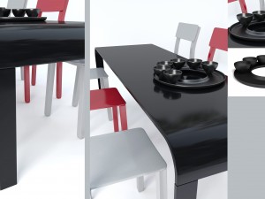 3d modern dining table model 3D 模型