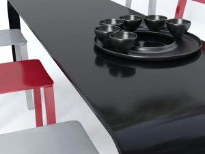 3d modern dining table model 3D Model