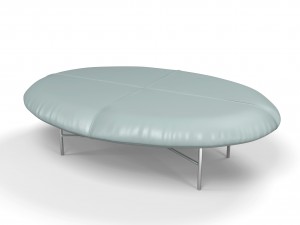 leather foot stool Modello 3D