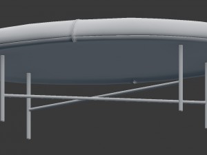 leather foot stool Modello 3D