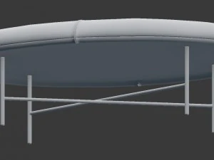 leather foot stool 3D Model