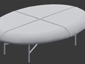 leather foot stool Modello 3D