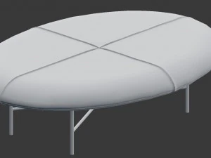 leather foot stool 3D Model