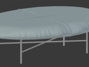 leather foot stool Modello 3D