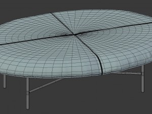 leather foot stool Modello 3D
