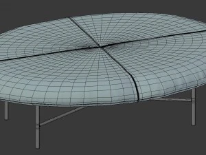 leather foot stool 3D Model