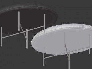 3d leather foot stool - black and white 3D 모델
