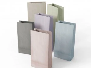 3d candy bag pastel colored - simple paper bag 3D Model