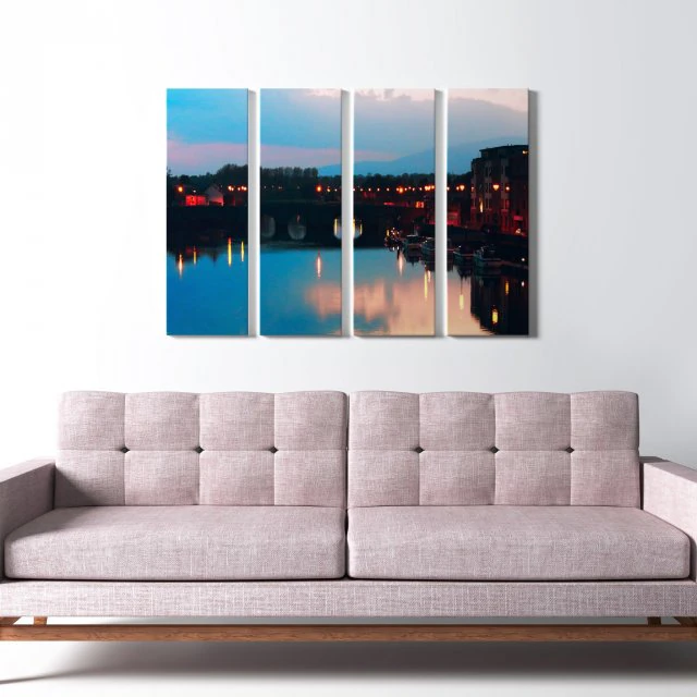 printed canvas - city with river model 3D Model .c4d .max .obj .3ds .fbx .stl .blend